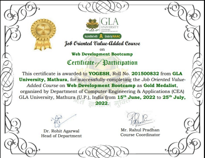 certificate